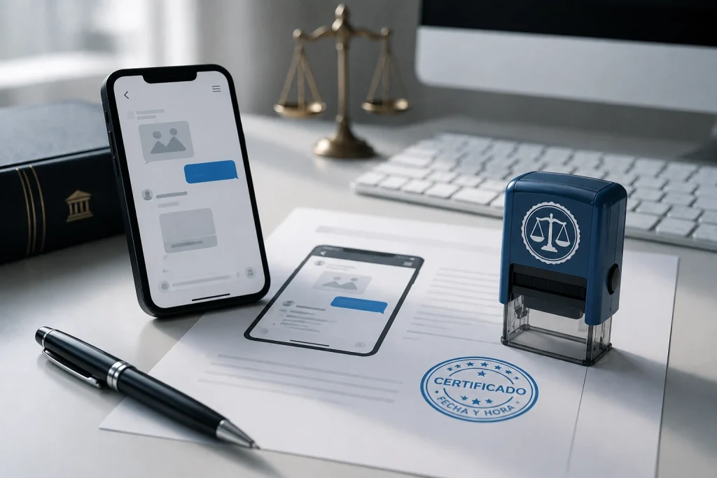 Certificar capturas de pantalla para juicio