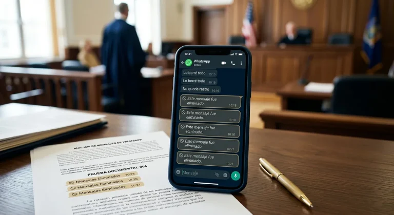 Mensajes de WhatsApp borrados como prueba en un juicio